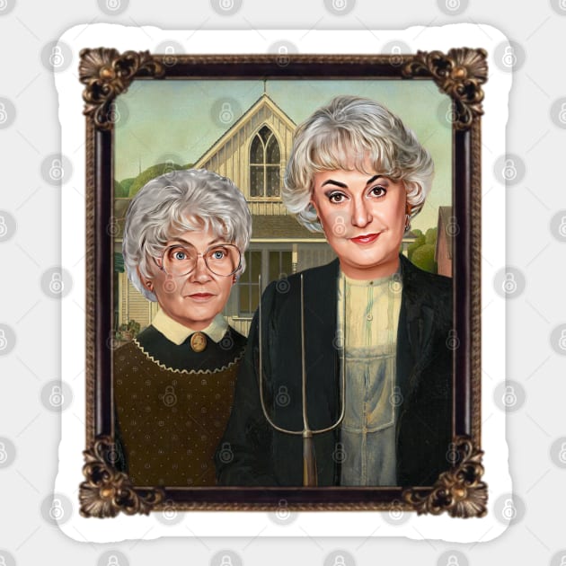 Golden Girls - American Gothic Sticker by Indecent Designs